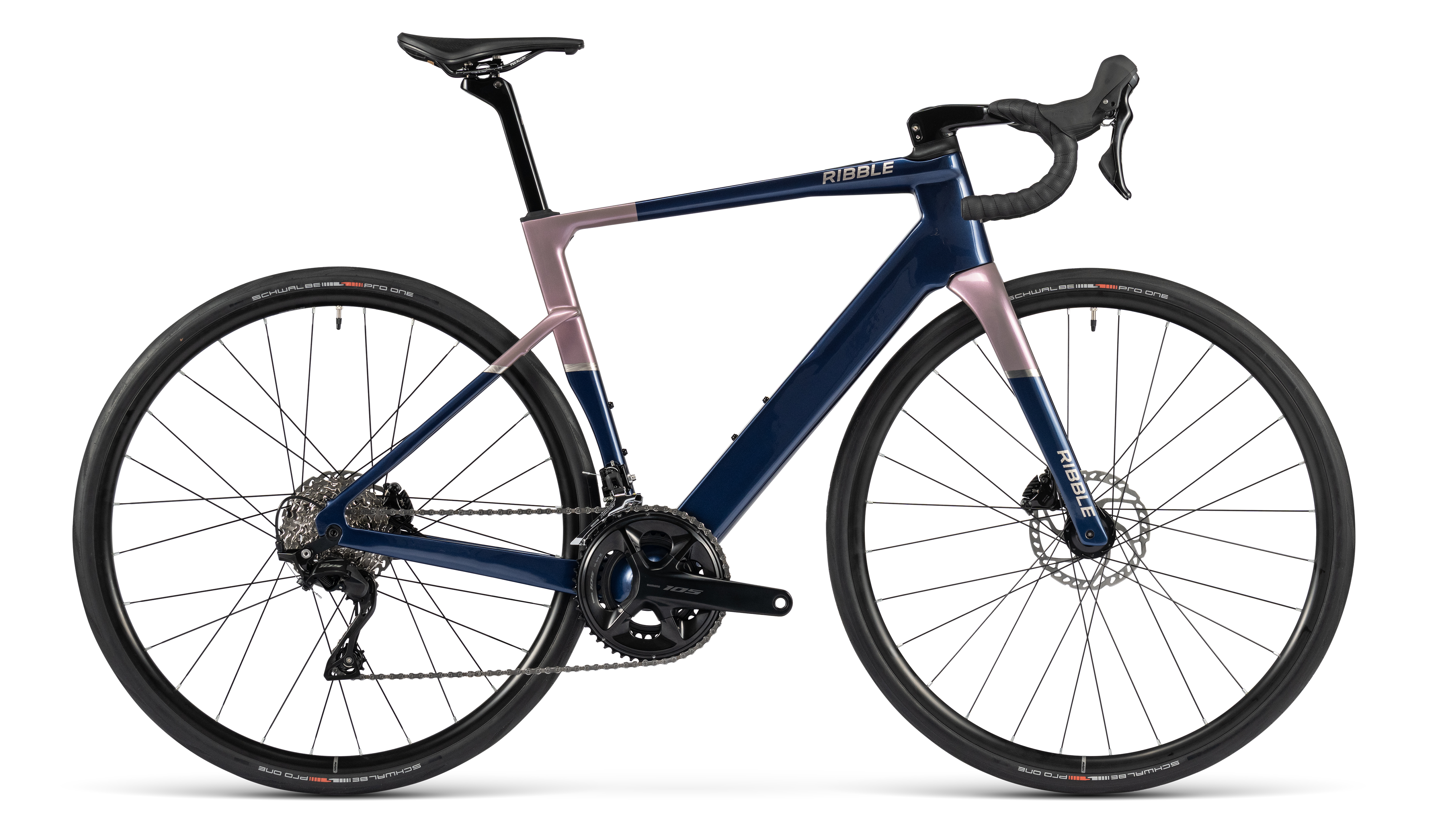 Ribble Allroad SL R e Shimano 105 12-Speed - Carbon Electric Road Bike - Midnight Blue
