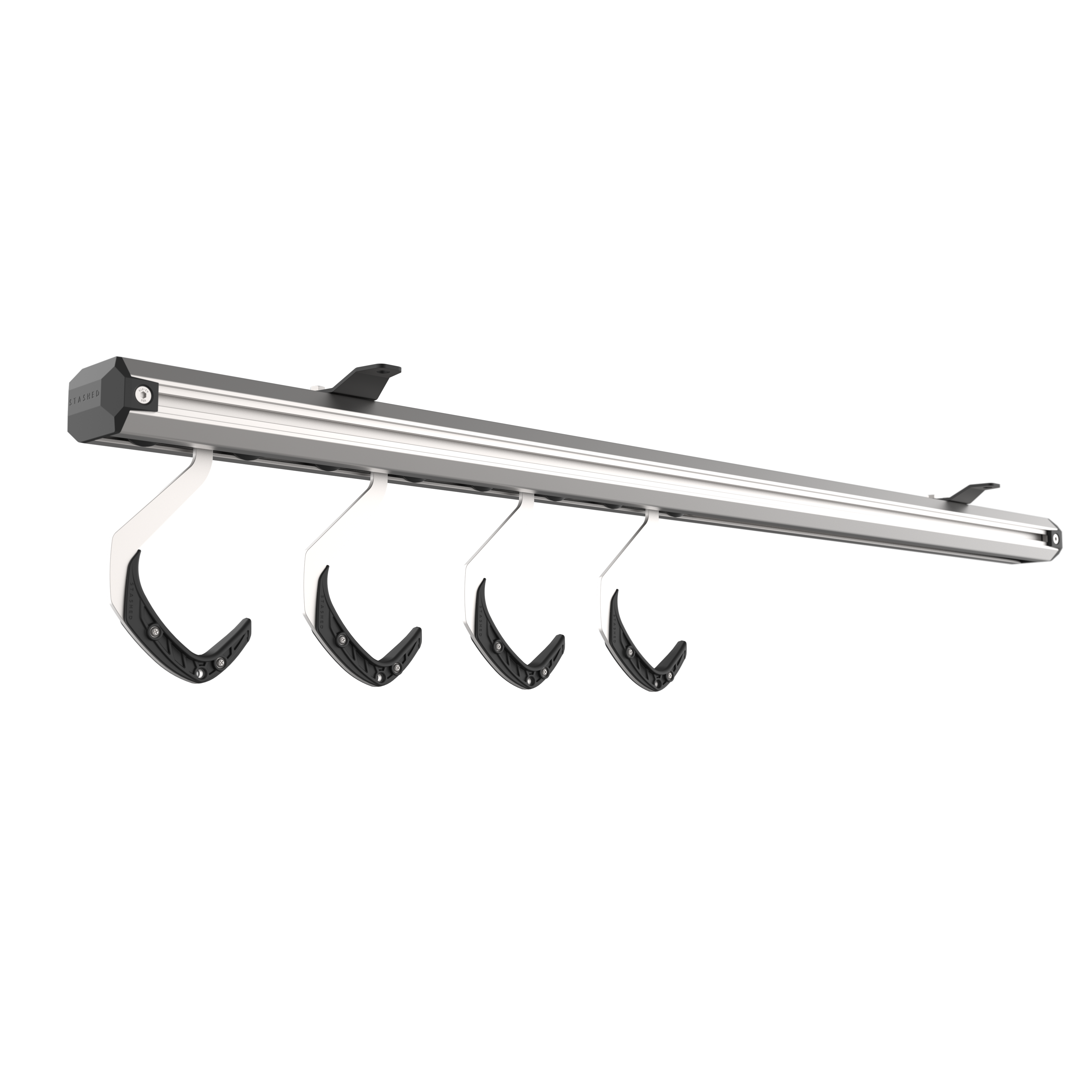 Stashed SpaceRail Ceiling Mounted 4-Bike Rack