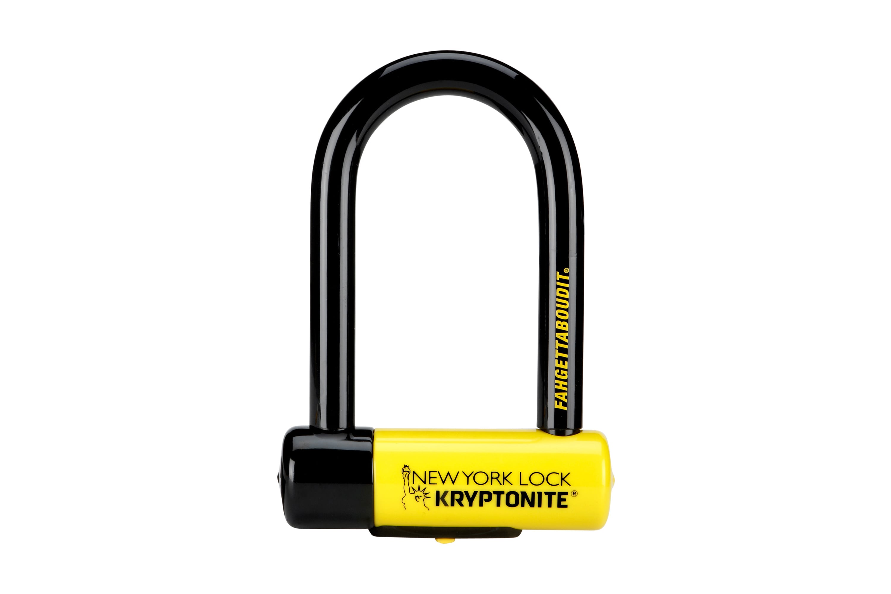 Kryptonite New York Fahgettaboudit Mini U-Lock - Sold Secure Diamond - 18mm Steel - Black/Yellow
