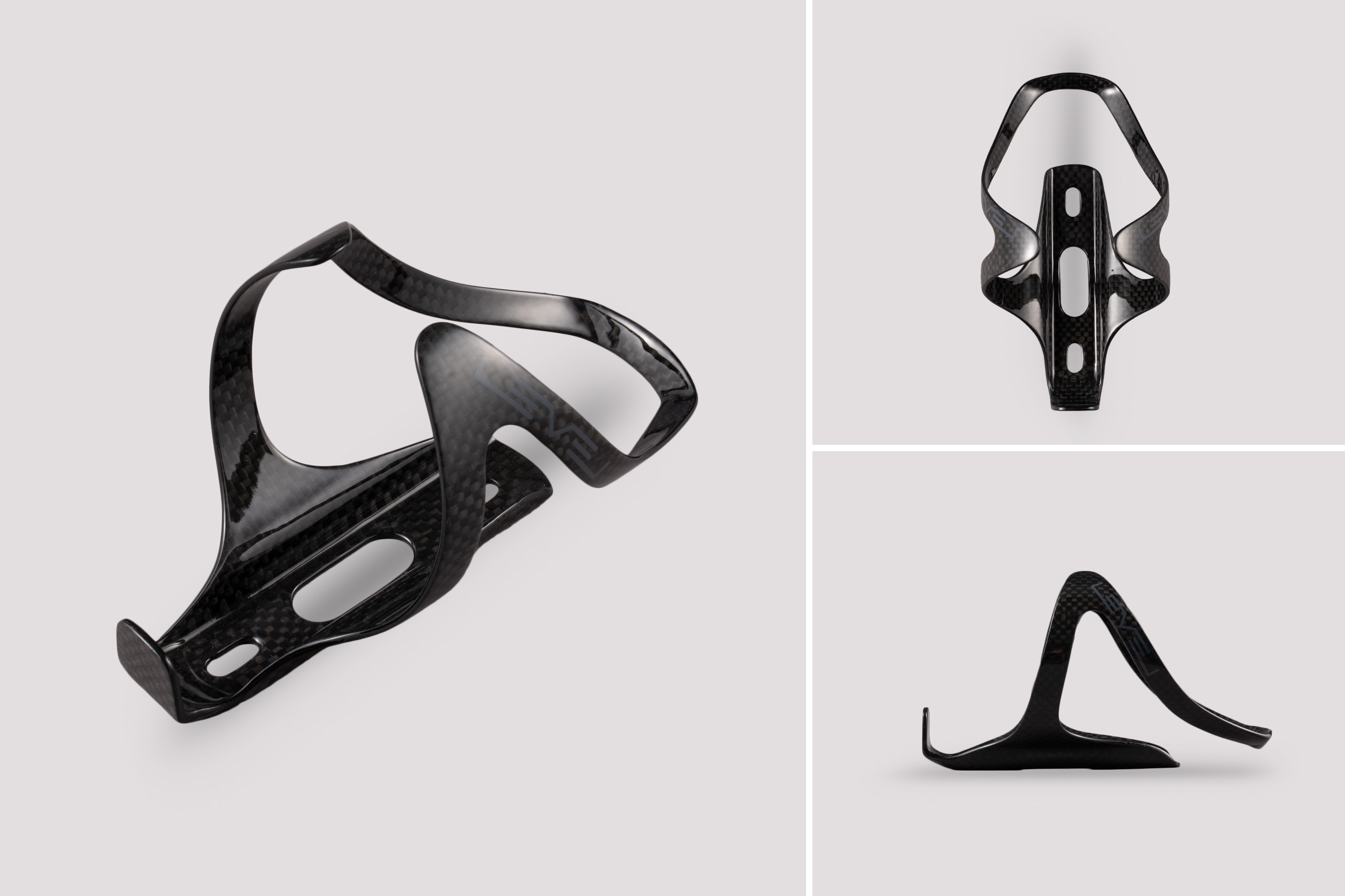Level Carbon Fibre Bottle Cage - 3K Gloss Finish - Glossy Black