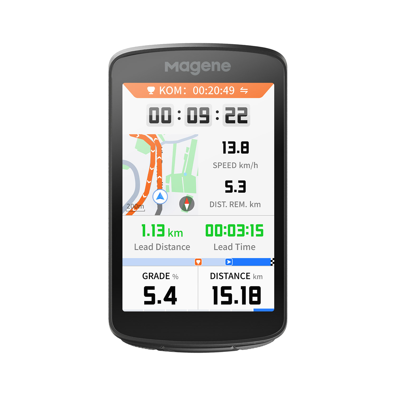 Magene C706 Smart GPS Bike Computer - 3.2" HD Color Touchscreen - WiFi & Bluetooth - Black