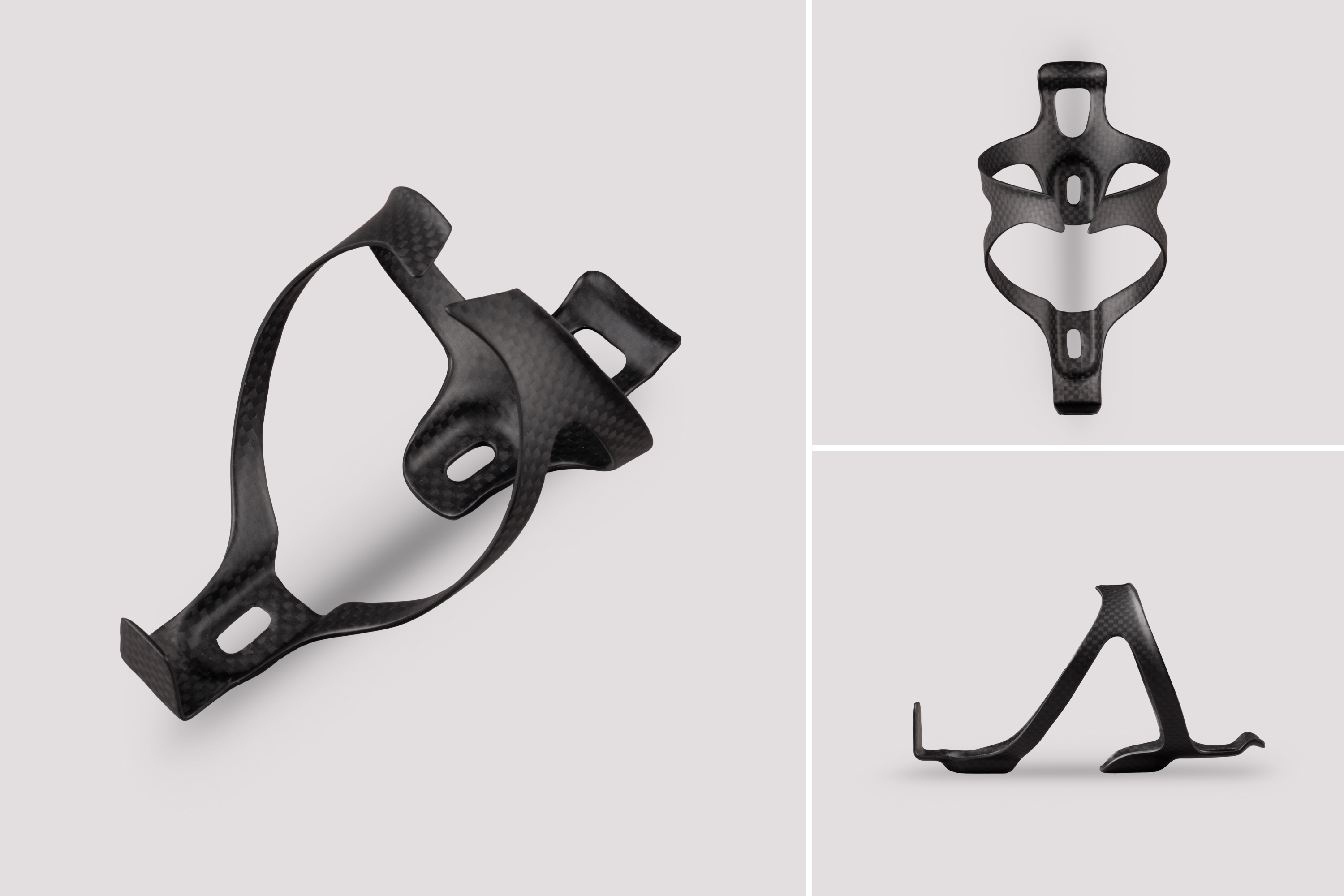 Level Carbon Fibre Bottle Cage - 3K Matt Finish - Matte Black