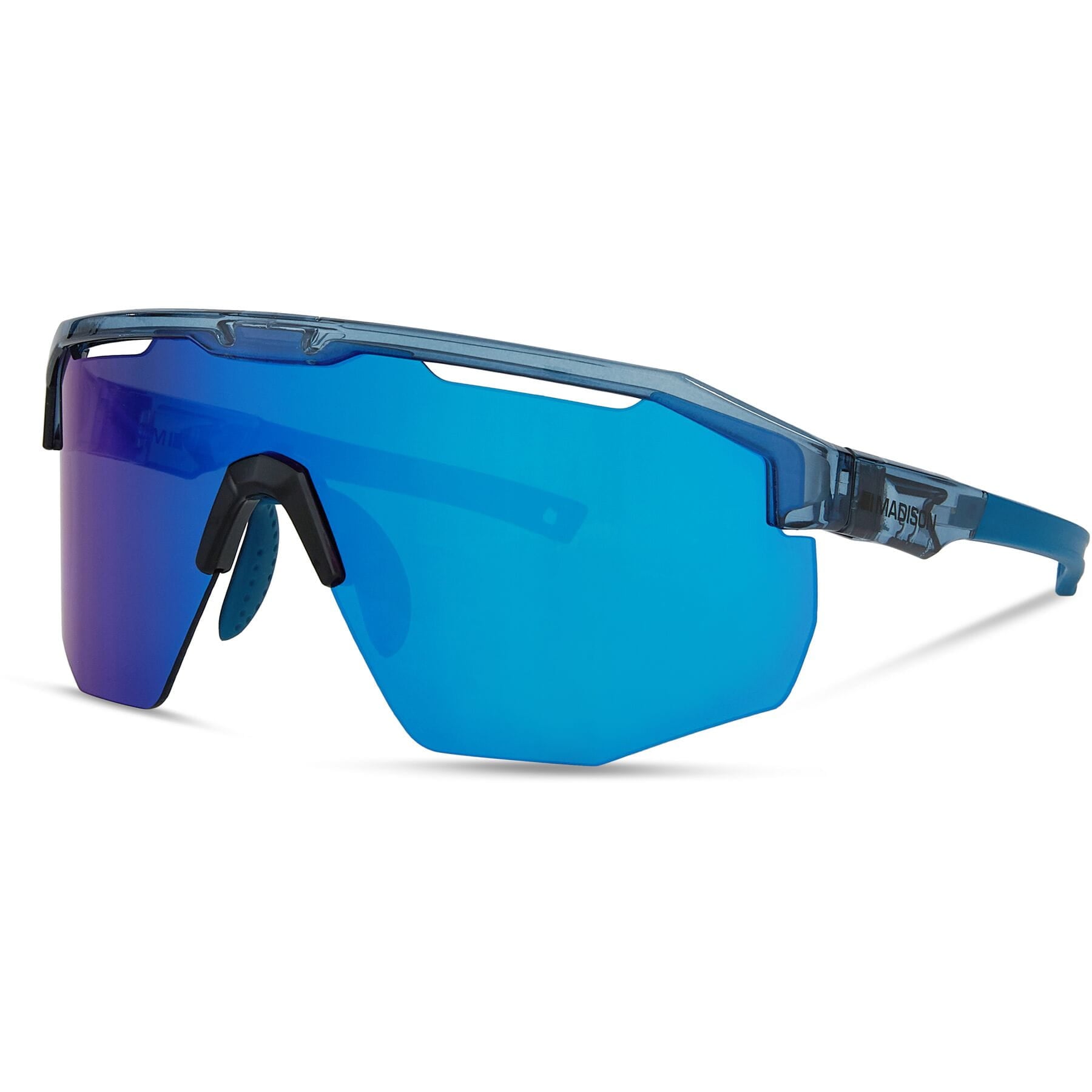 Madison Cipher Cycling Sunglasses - 3 Lens Set - Crystal Gloss Blue (Blue Mirror)