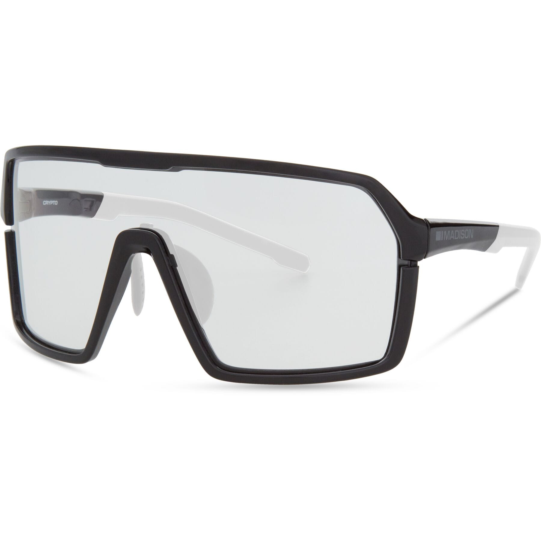 Madison Crypto Cycling Sunglasses - Clear Lens - Gloss Black (Night/Winter)