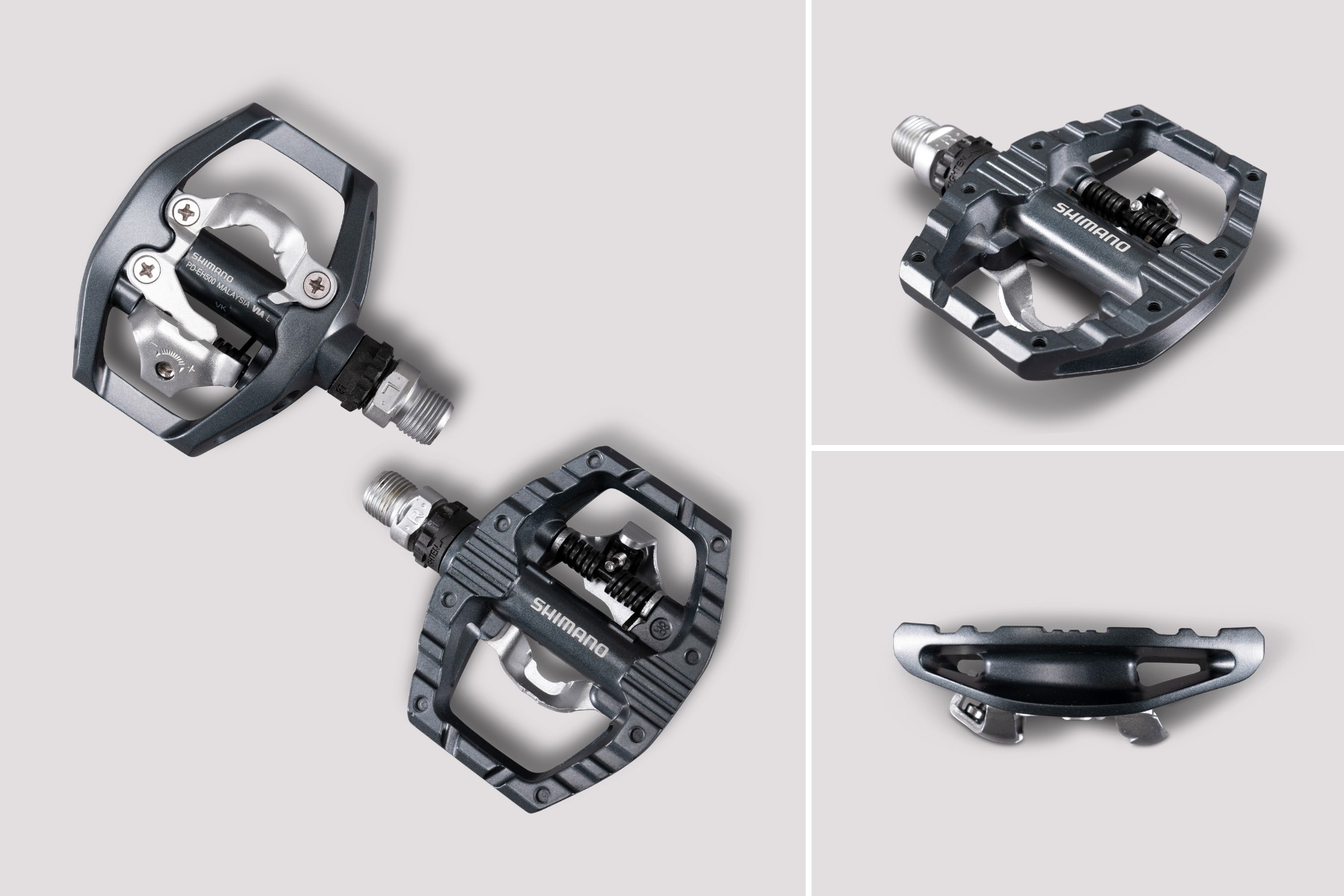 Shimano EH500 SPD Dual Platform Pedals - Clipless & Flat Commuter Touring Pedals - Black