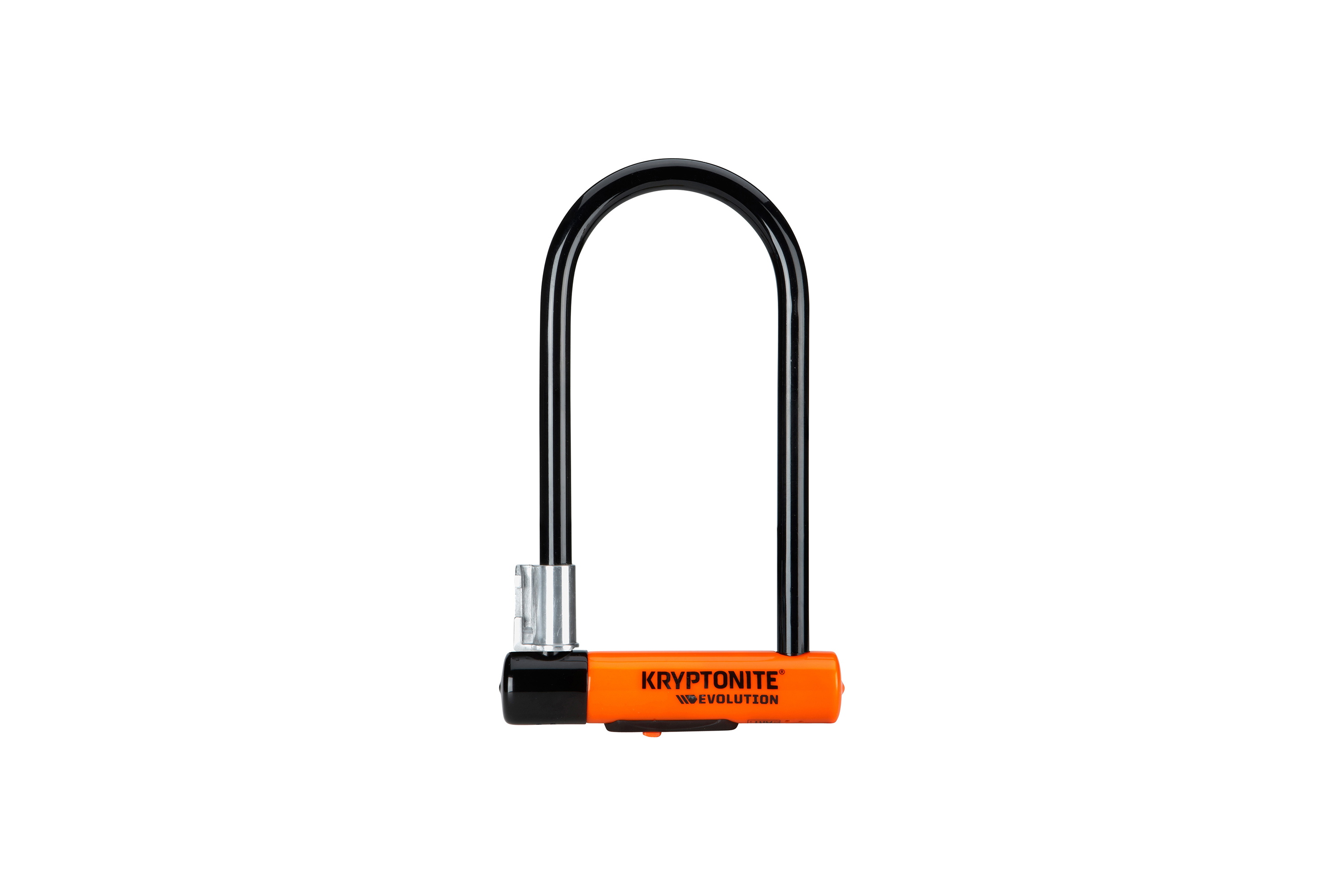 Kryptonite Evolution Standard U-Lock - Sold Secure Gold - 14mm Hardened Steel D-Lock - Black/Orange