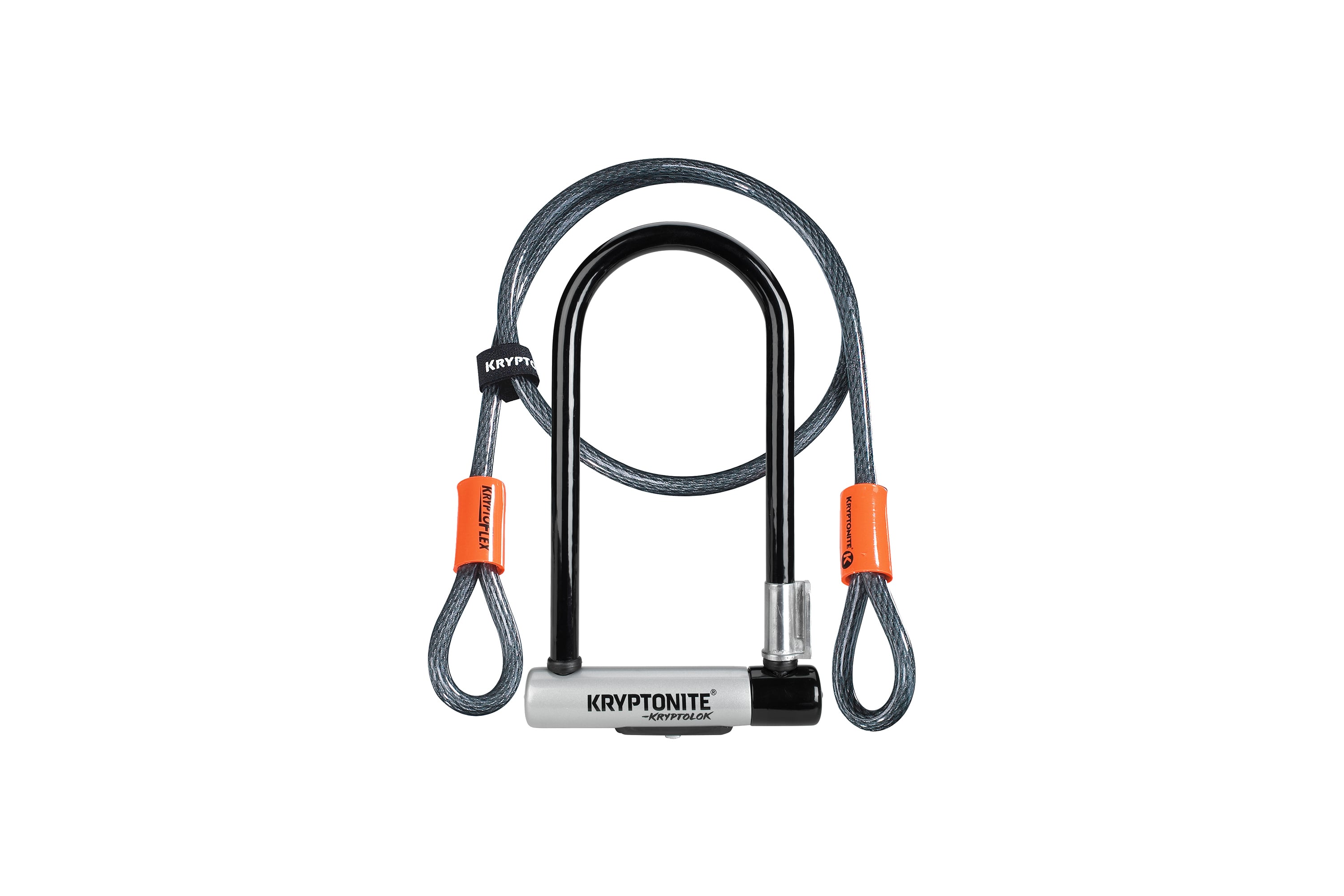 Kryptonite KryptoLok Standard U-Lock & 4ft Flex Cable - Sold Secure Gold - 12.7mm Steel D-Lock - Black