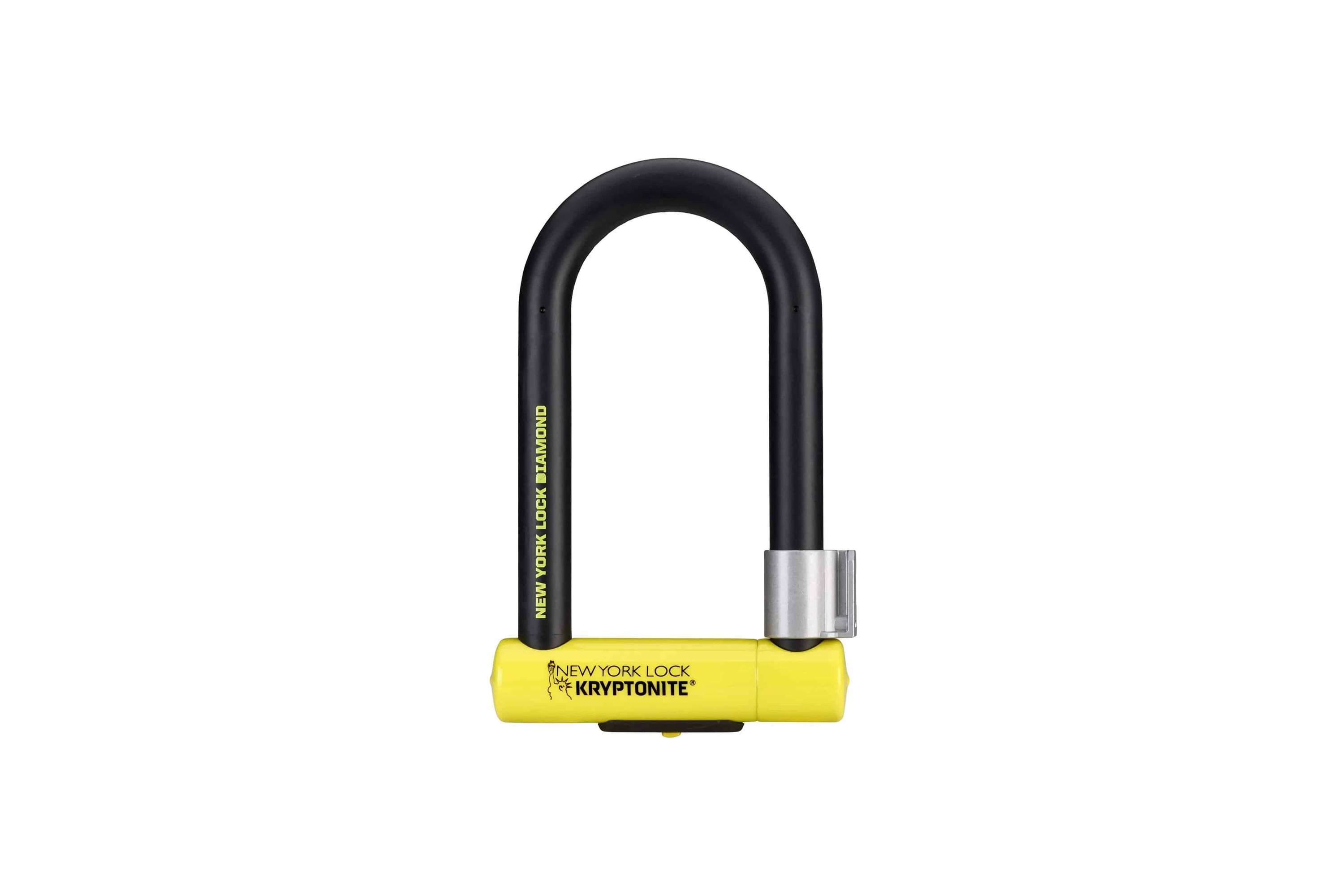 Kryptonite New York Diamond Standard U-Lock - Sold Secure Diamond - 16mm Steel D-Lock - Black/Yellow
