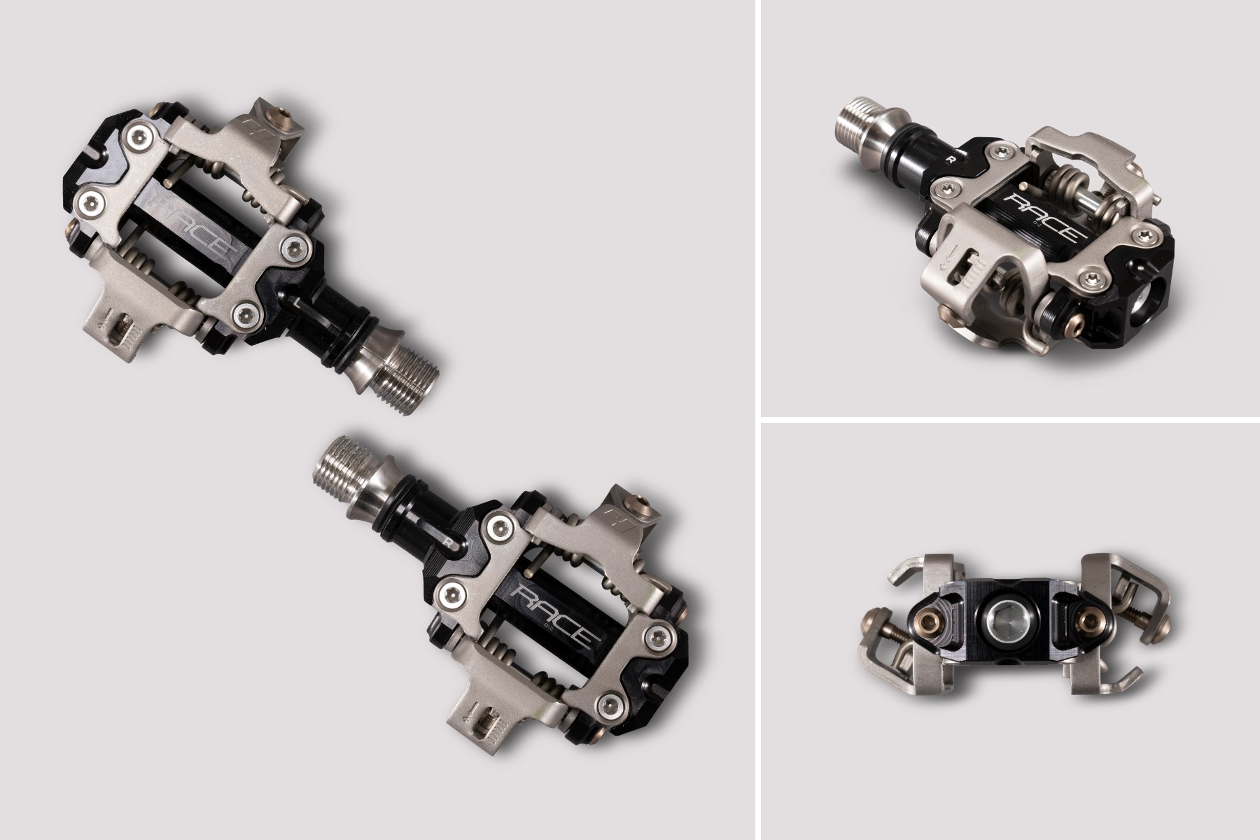 Hope Union RC SPD Clipless MTB Pedals - Titanium Axle Dual Sided 322g - Black - Stainless Steel