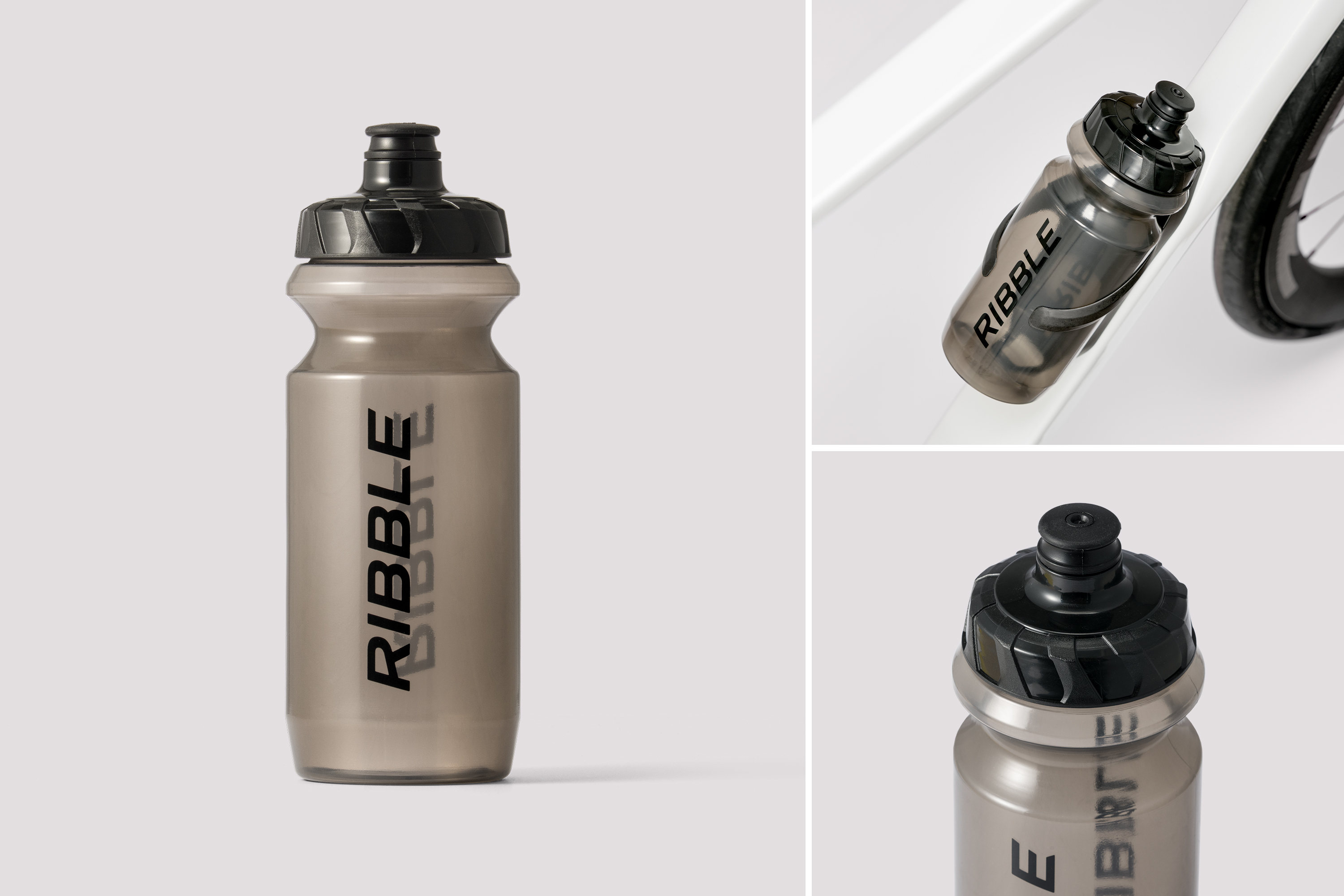 Ribble Water Bottle 600ml - Grey Smoke